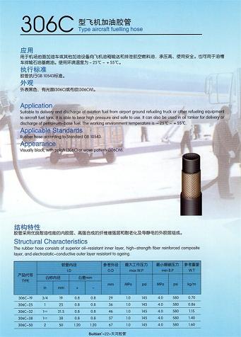 供应306C型飞机加油胶管 加油车设备用管 石油基燃油用管