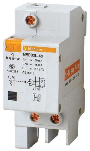供应梅兰日兰MRDB3L-63小型漏电脱扣器