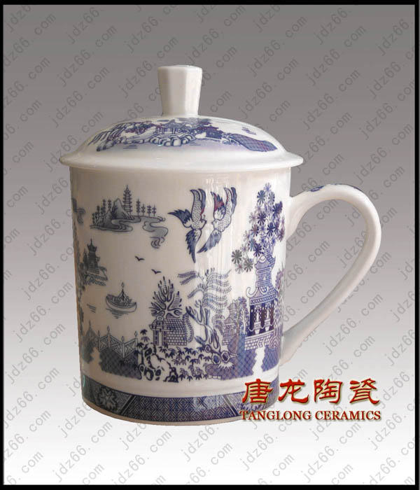 景德镇唐龙陶瓷茶杯厂家 单位会议茶杯定制 可加logo