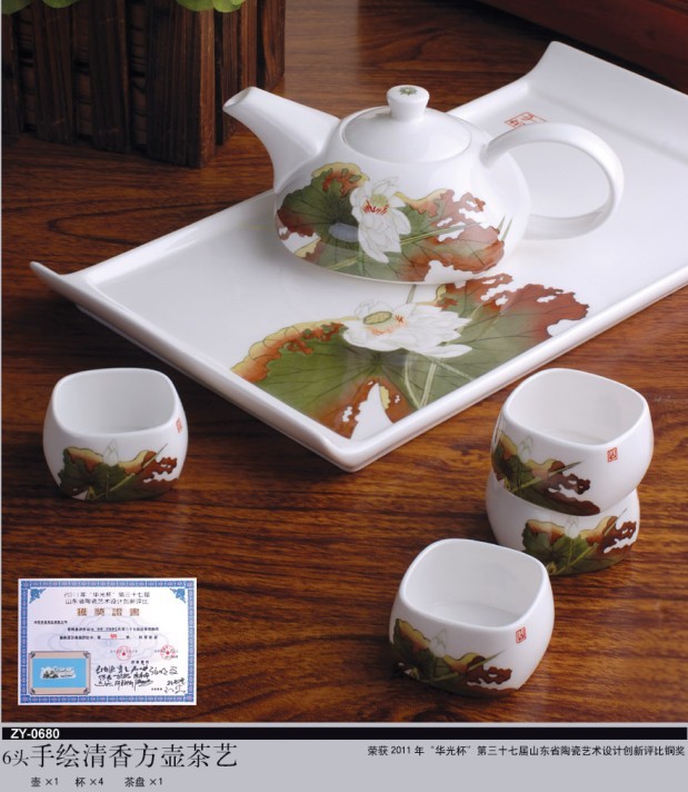 供应精美骨质瓷手绘茶具餐具