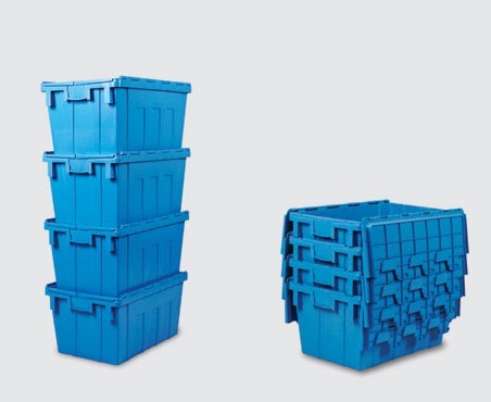 合肥5638可插式周转箱带锁物流箱节能物流箱托盘物流箱带盖物流箱回收物流箱
