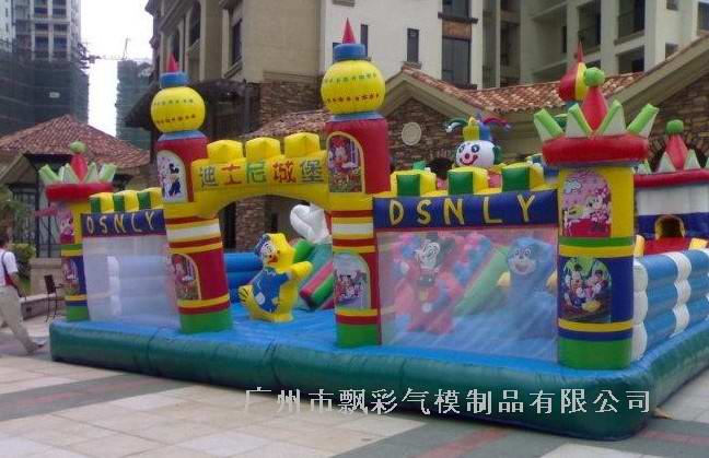 大型充气游泳池水池支架水池玩具充气城堡*兽彩虹滑梯