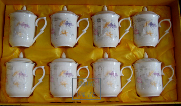 工艺景德镇陶瓷茶杯，会议纪念茶杯