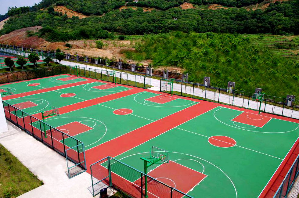 供应硅pu篮球场建设，硅pu篮球场施工材料，硅pu篮球场铺设标准