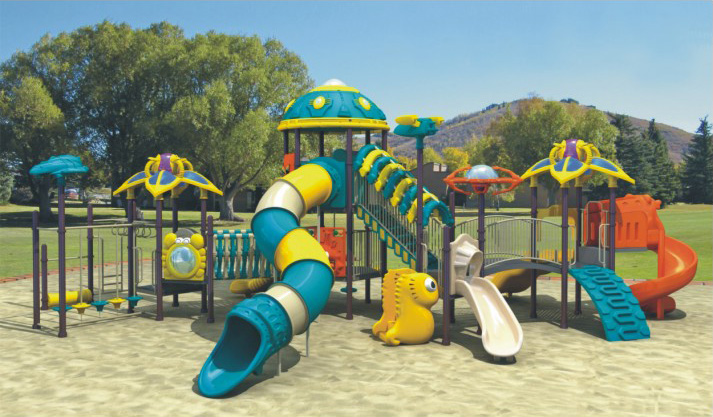 供应大型游乐玩具，儿童游乐设备，组合滑梯J-0602
