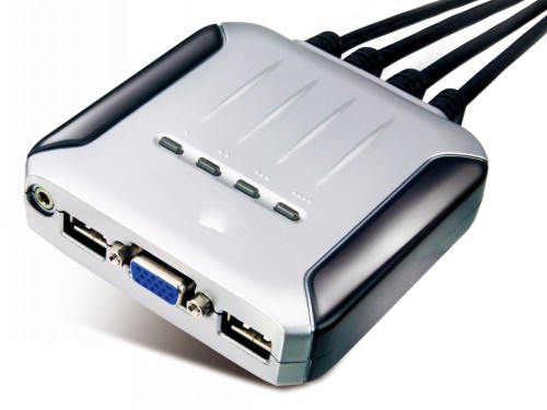供应4端口USB带线式多电脑切换器