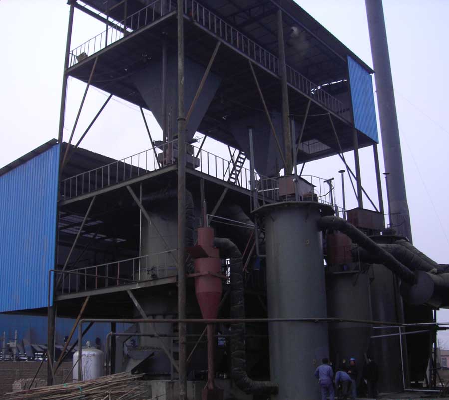 供应两段式煤气发生炉系统结构