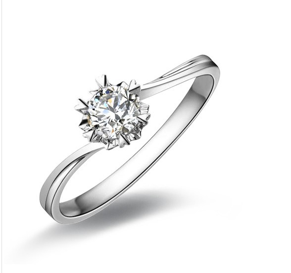 沃斯珠宝 26分18K白金钻戒钻石戒指结婚戒指女戒