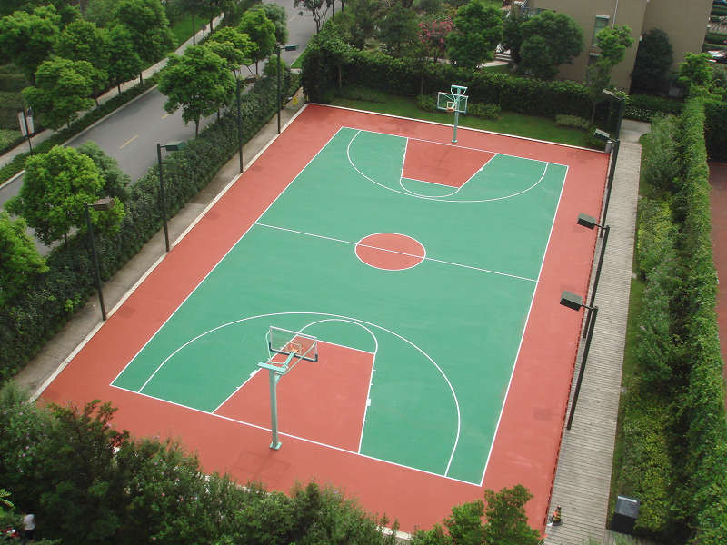 原平市硅PU篮球场塑胶地面铺设