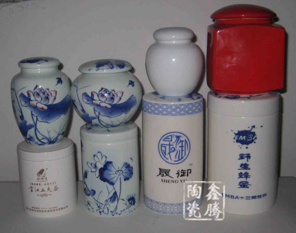 供应陶瓷茶叶罐，青花瓷茶叶罐