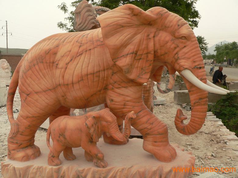石雕麒麟，貔貅雕塑，大理石大象