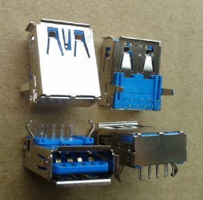 供应USB3.0A型90度插件母座
