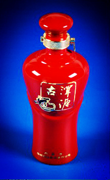 供应湖南醴陵颜色釉酒瓶，中国红釉酒瓶 .