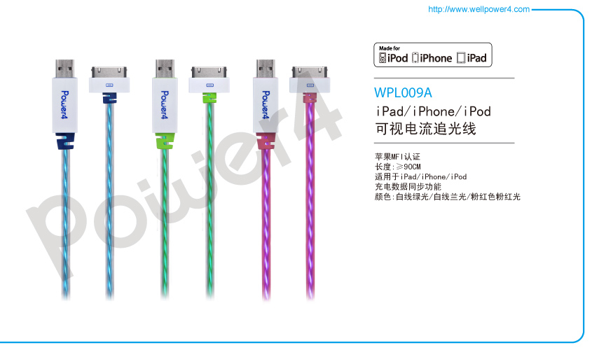 苹果 iPhone4/4s 充电数据线｜MFI认证数据线