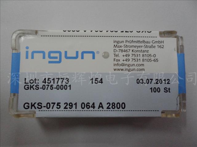 供应原装进口德国INGUN英钢测试探针GKS-075 291 064 A 2800