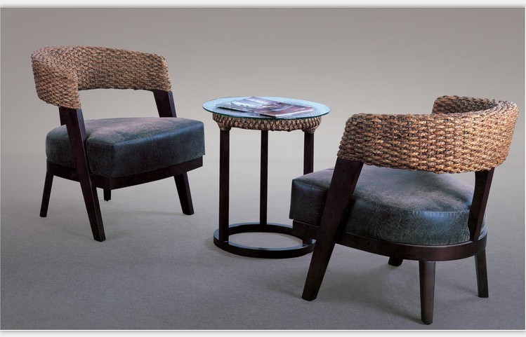 上海藤实木家具厂价直销现代简约阳台桌椅三件套8004