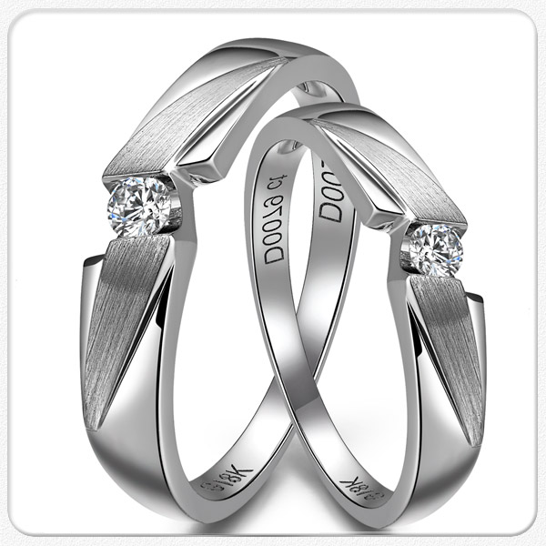 供应爱朵钻18K金钻石戒指/白金情侣钻石对戒/爱情见证/订婚结婚戒指