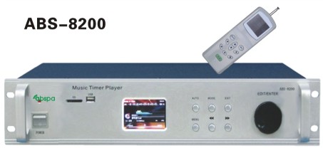 供应公共广播系统ABS-8200带遥控MP3背景音乐定时节目智能播放主机批发
