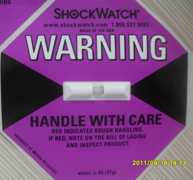 深圳防震标签DAMAGE X冲击指示器shockwatch物流监控标签