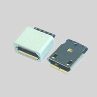 Micro USB母座 5P焊线式卷边带护套 夹板针悬空