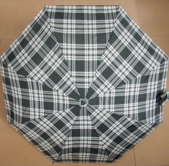 深圳雨伞厂家生产九合板三折伞 21寸英伦格子遮阳伞 特价伞