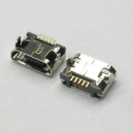 Micro USB母座大间距7.2卧式插板针脚可加长 直边/卷边