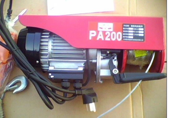 PA200微型电动葫芦200kg微型吊机200公斤家用吊葫芦
