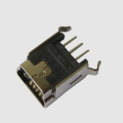 Mini USB接口5P 180度直插立式接口 DIP-B LCP弯脚/直脚铜物料