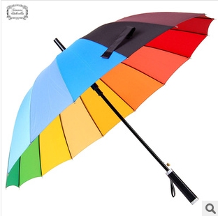 深圳雨伞厂 生产16K彩虹伞 来图来样加工定做太阳伞 遮阳伞