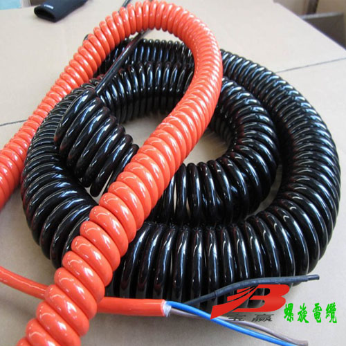 供应高空升降设备用螺旋电缆//升降设备弹簧线电源//扬州宝赢电缆厂