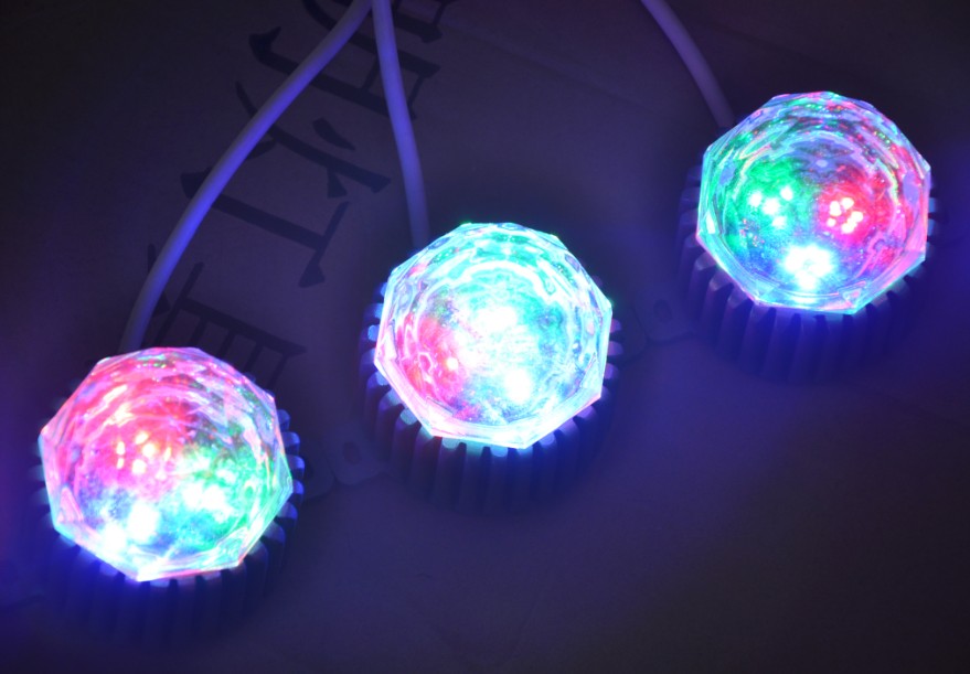 供应厂家直销LED点光源广告器材室外工程亮化圆形防水内外控七彩单色