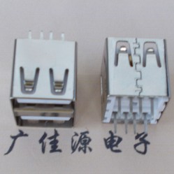 供应USB母座-双层180度短体带鱼叉脚深圳市广佳源电子