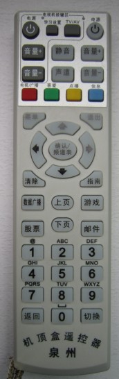 41键机顶盒红外线遥控器，NEC编码遥控器，电视机遥控器，多功能红外遥控器，硅胶按键遥控器