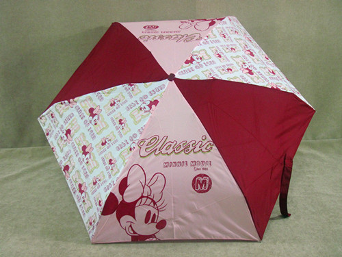 深圳折叠伞厂家供应满版印刷卡通图案五折伞