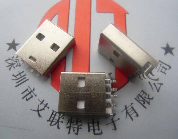 A公 USB插头 无缝沉板短体15mm 〈四短针〉