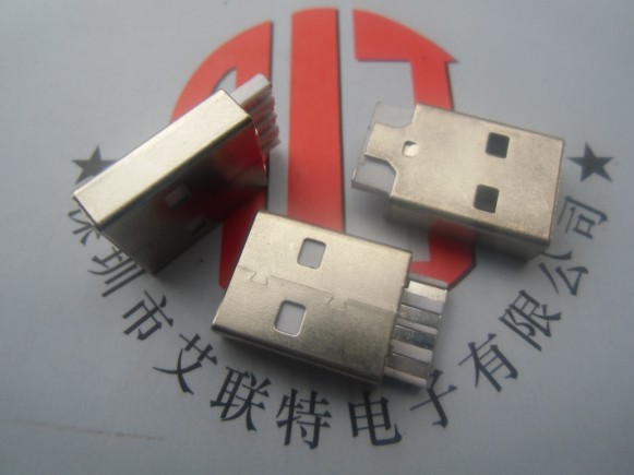 USB公头无缝焊线式 白胶芯 铜端子 高寿命 0.5U-0.8U-1U-3U