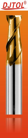 优质深圳戴杰65度钨钢金色涂层不锈钢用2刃标准加长立铣刀