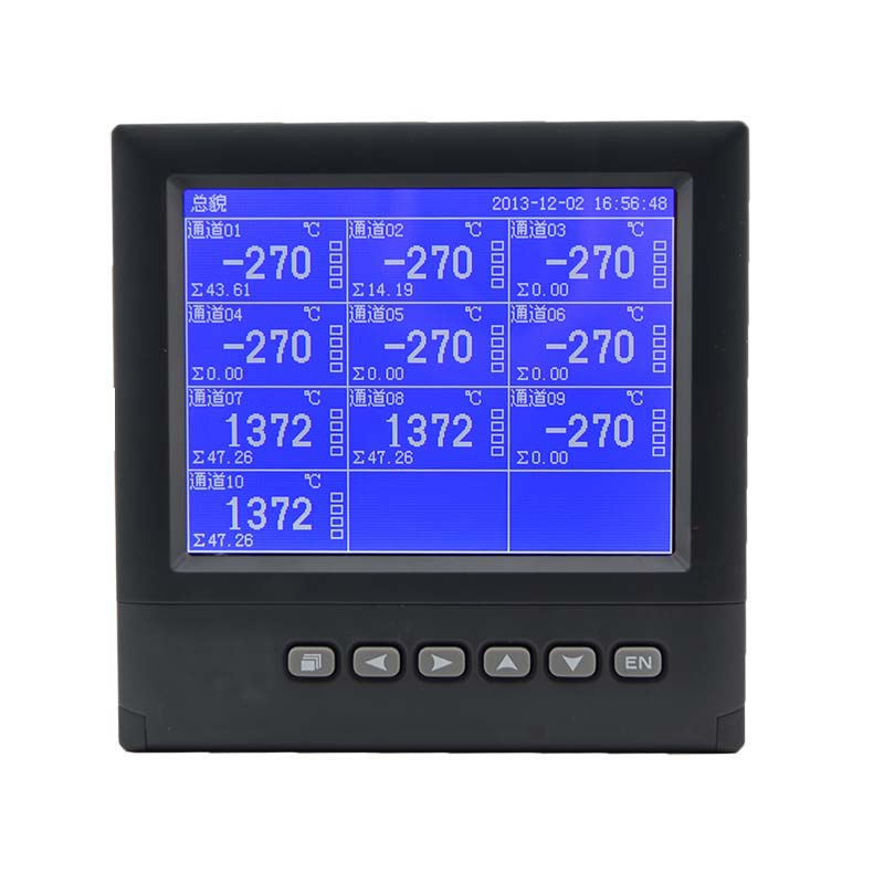 SIN-R4000D 8 12 16路通道蓝屏无纸记录仪 温度湿度压力电流电压电量曲线数据