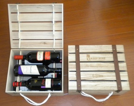 加工定制6只装带皮带松木酒盒