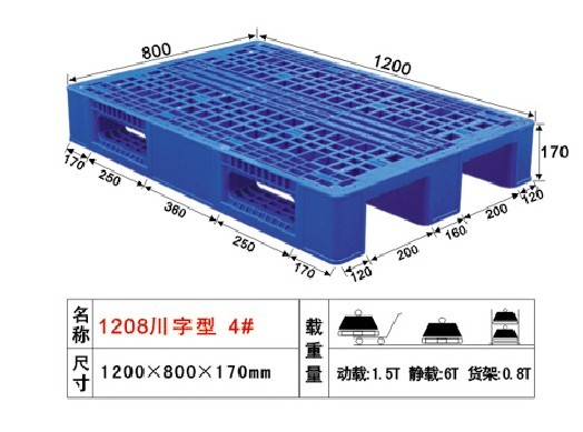 湖北武汉炜田川字型4号塑料卡板、塑料栈板、塑料托盘、塑料地台板