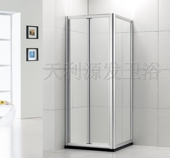 LR-005铝合金折叠门方形加梗6MM淋浴房