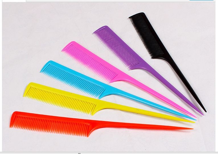 生产梳子 盘发梳子 五彩尖尾梳 美发梳 塑料梳子批发