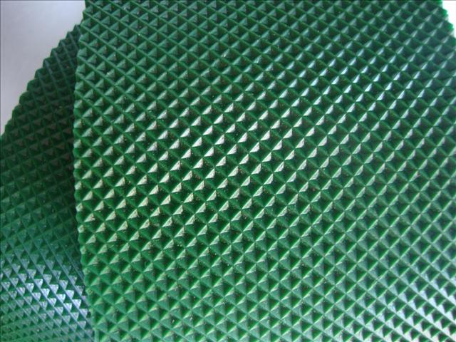PVC绿色钻石花纹输送带 小格子花纹防滑输送带 传送带
