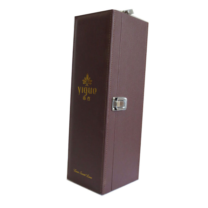 单支经典红酒皮盒，复古设计红酒礼盒，单一色系红酒外包装