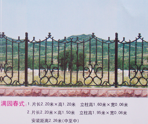供应上海广东豪华氟碳球墨玛钢护栏铸铁护栏铸铁围墙