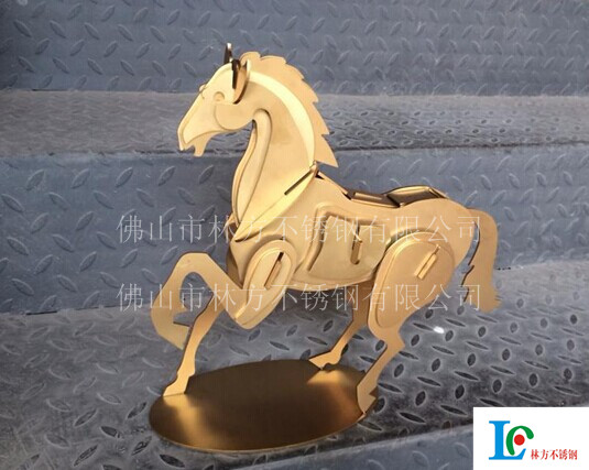 不锈钢马工艺品 马到成功 马装饰品 激光制品 不锈钢马摆件 古铜马