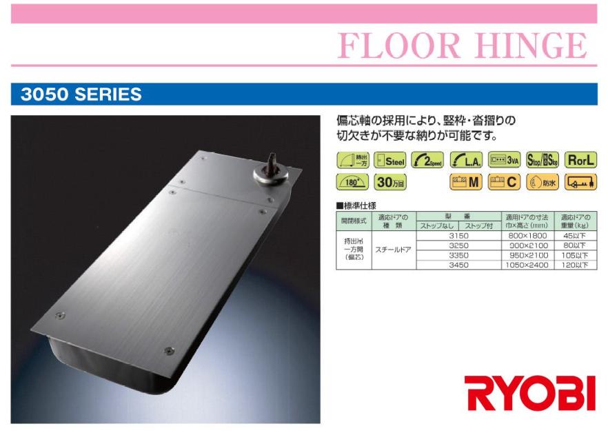 日本RYOBI利尤比3050系列地弹簧偏芯轴安装）3450型