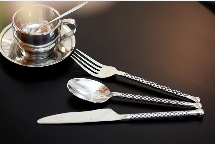 GS进出口刀叉勺 不锈钢餐具 西餐刀叉餐具 镀黑金刀叉勺
