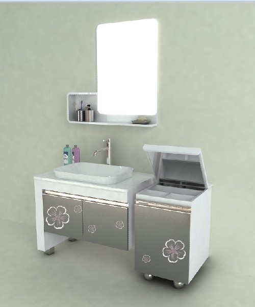 高质量防潮实木浴室柜现货批发卫浴柜洗手盆组合QS8025