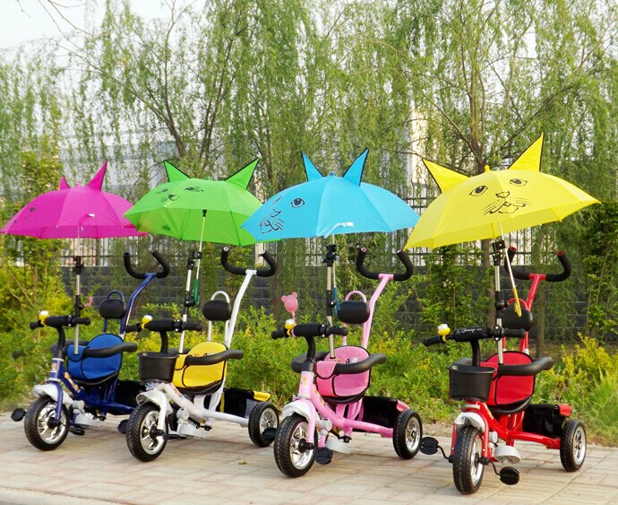 带雨伞带伞架带靠背儿童三轮车脚踏车